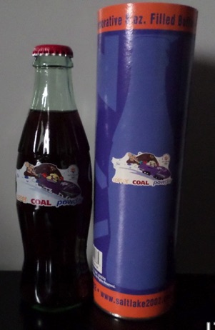 2002-RO € 40,00 coca cola flesje 8oz Salt lake city 2002 Copper coal powder (afb. bobslee).jpeg
